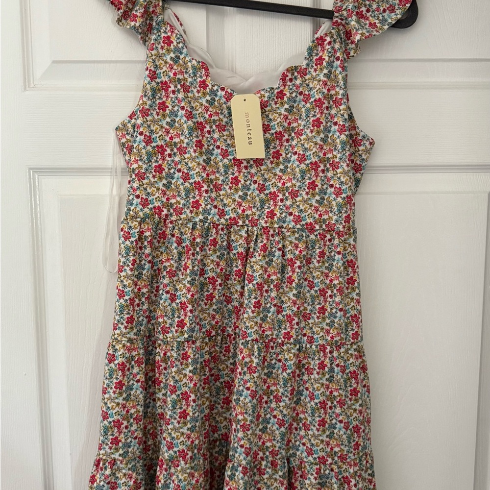 Pink and Red Ruffled Tiered Sundress